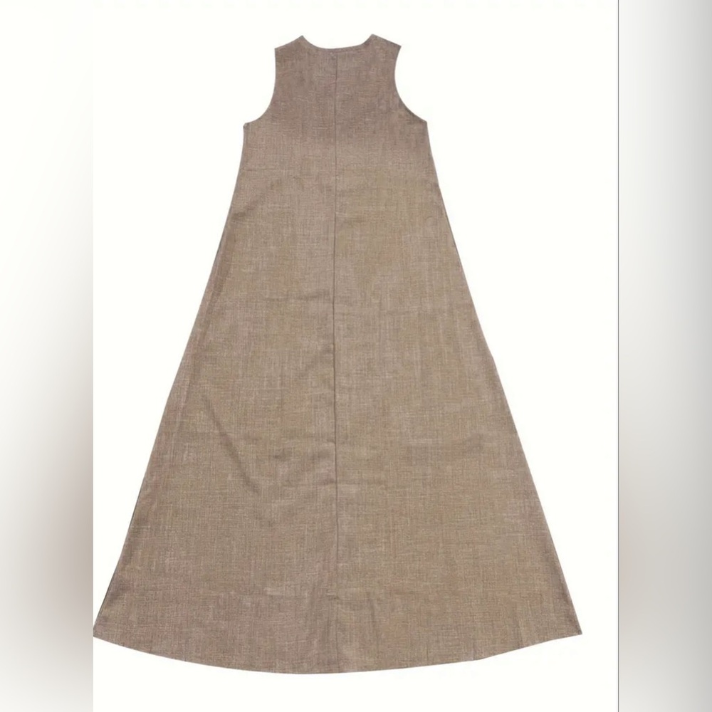 Vibrant Solid Color V-Neck Maxi Dress - Fashionable Sleeveless & Loose Fit - Picture 2 of 2